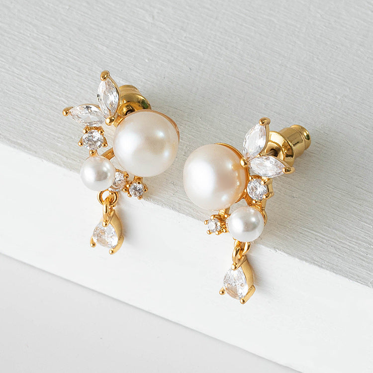 Chanel Style Geometric Gold Plated Earrings - Classic Circle Design Dainty Studs for Women