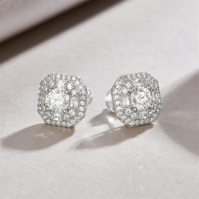 Chic 925 Silver Square Shape Earrings