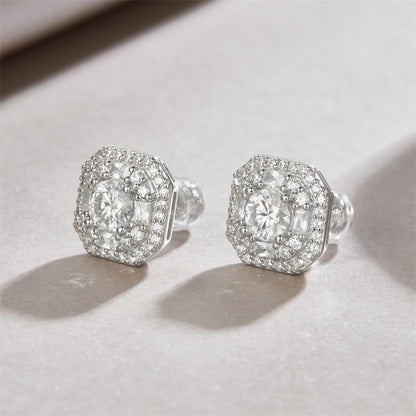 Chic 925 Silver Square Shape Earrings