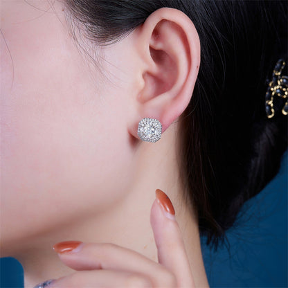Chic 925 Silver Square Shape Earrings
