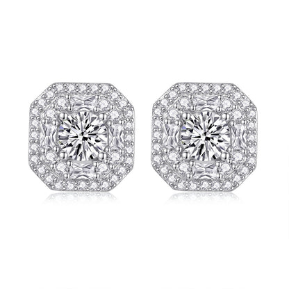 Chic 925 Silver Square Shape Earrings