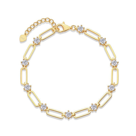 Chic Geometric Band with Sparkling Stones