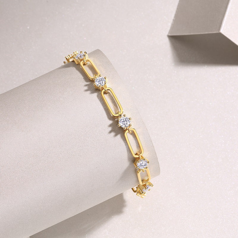 Chic Geometric Band with Sparkling Stones
