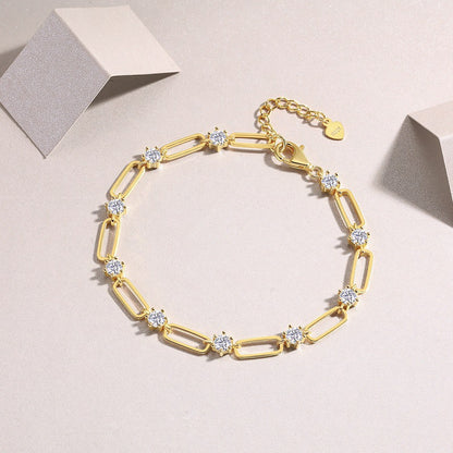 Chic Geometric Band with Sparkling Stones