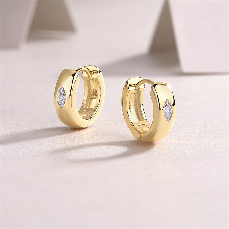Chic Geometric Moissanite Hoop Earrings for Women