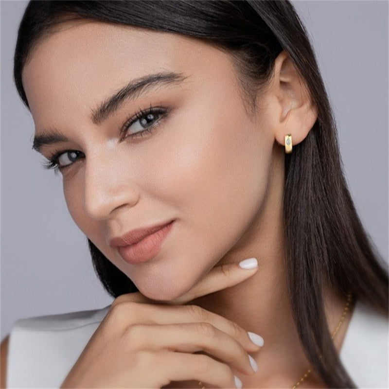 Chic Geometric Moissanite Hoop Earrings for Women