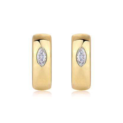 Chic Geometric Moissanite Hoop Earrings for Women