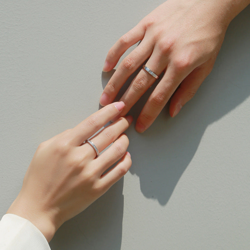 Chic Geometric Silver Rings for Him & Her