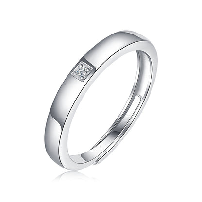 Chic Geometric Silver Rings for Him & Her