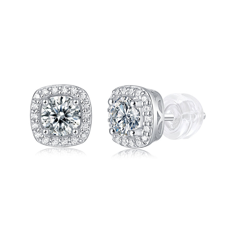 Chic Square Moissanite Stud Earrings for Everyday Wear