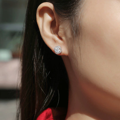 Chic Square Moissanite Stud Earrings for Everyday Wear