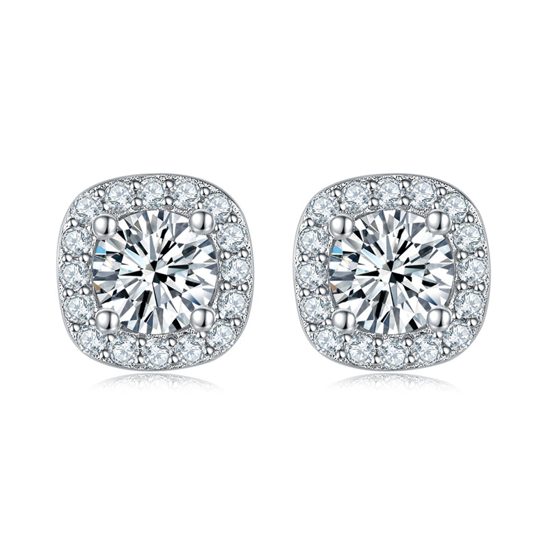 Chic Square Moissanite Stud Earrings for Everyday Wear