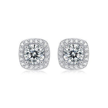 Chic Square Moissanite Stud Earrings for Everyday Wear