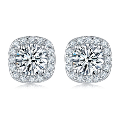 Chic Square Moissanite Stud Earrings for Everyday Wear