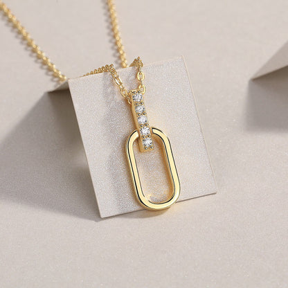 Chic Women's Silver Necklace with Sparkling 2mm Moissanite