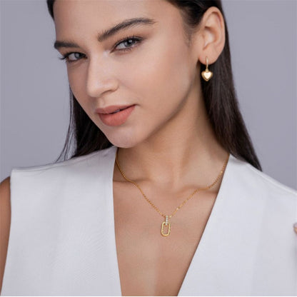 Chic Women's Silver Necklace with Sparkling 2mm Moissanite