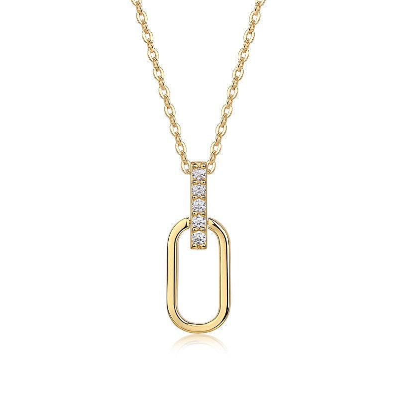 Chic Women's Silver Necklace with Sparkling 2mm Moissanite