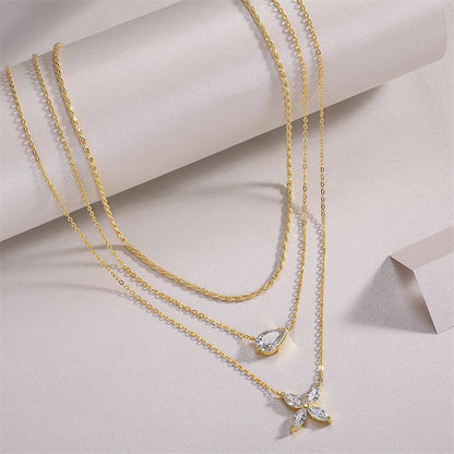 Chic Women's Silver Necklace with Sparkling Moissanite