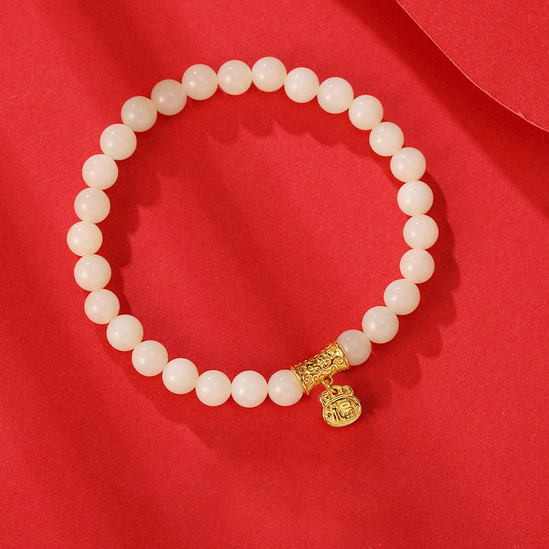 Chinese Lucky Lock Bracelet 925 Silver Jade Charm Jewelry