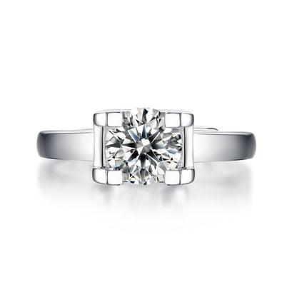 Classic Bullhead Ring with Moissanite
