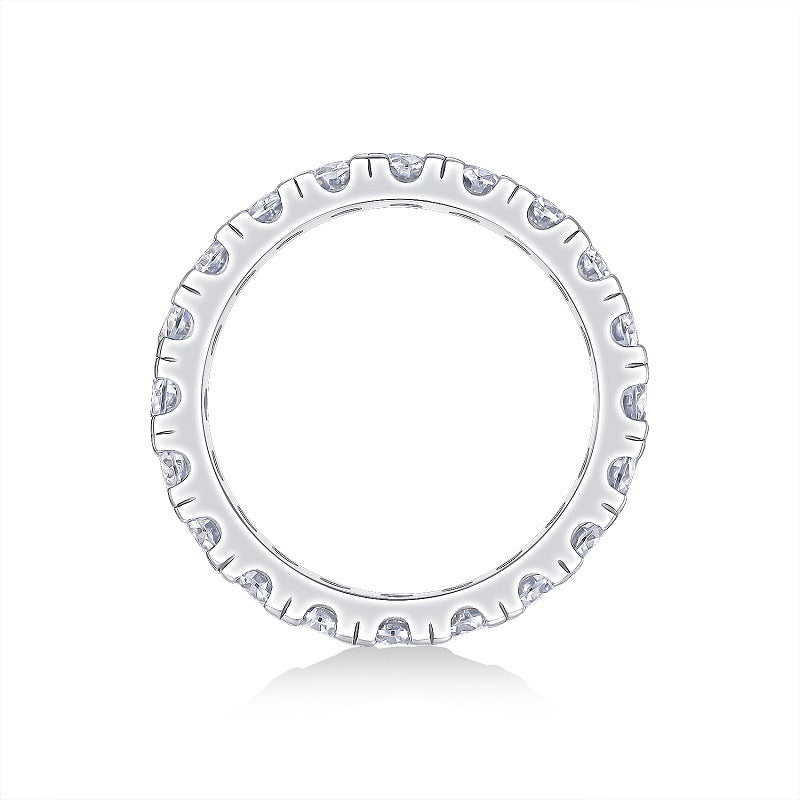 Classic Geometric Silver Ring with Moissanite