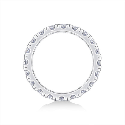 Classic Geometric Silver Ring with Moissanite