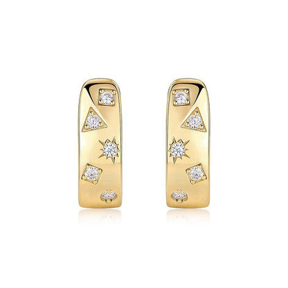 Classic Round Moissanite Hoops for Women