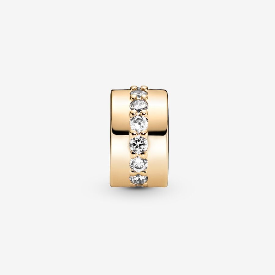 Clear Sparkling Row Clip Charm