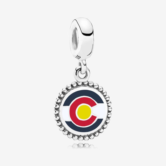 Sterling Silver CO Flag Charm