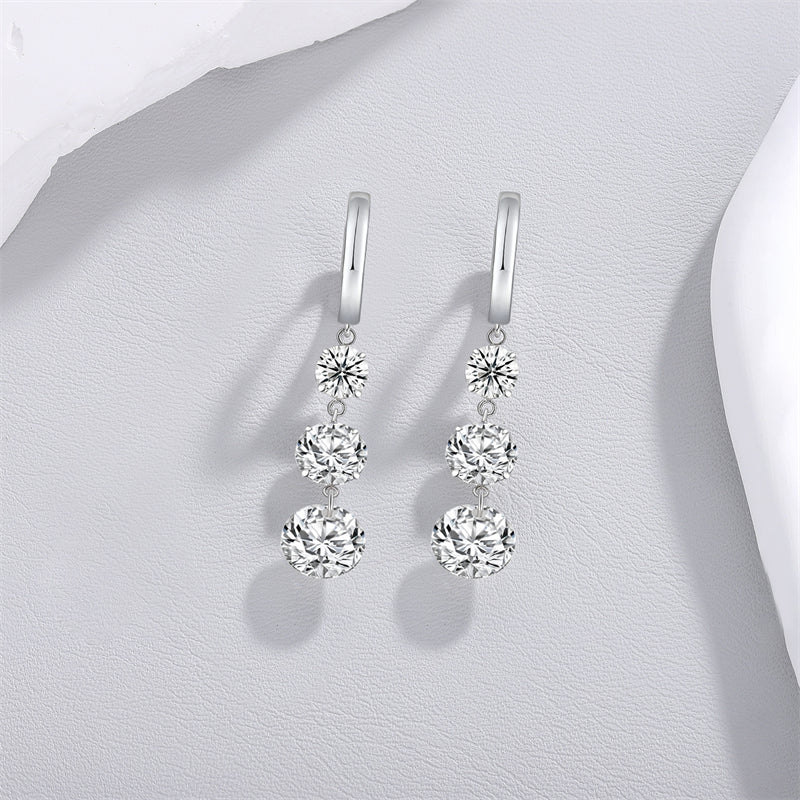 Contemporary Geometric Moissanite Earrings for Women