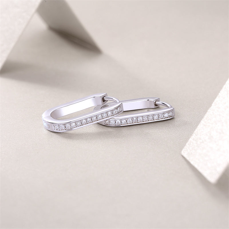 Contemporary Geometric Moissanite Earrings for Women