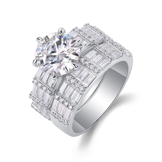 Contemporary Geometric Moissanite Ring for Office Wear