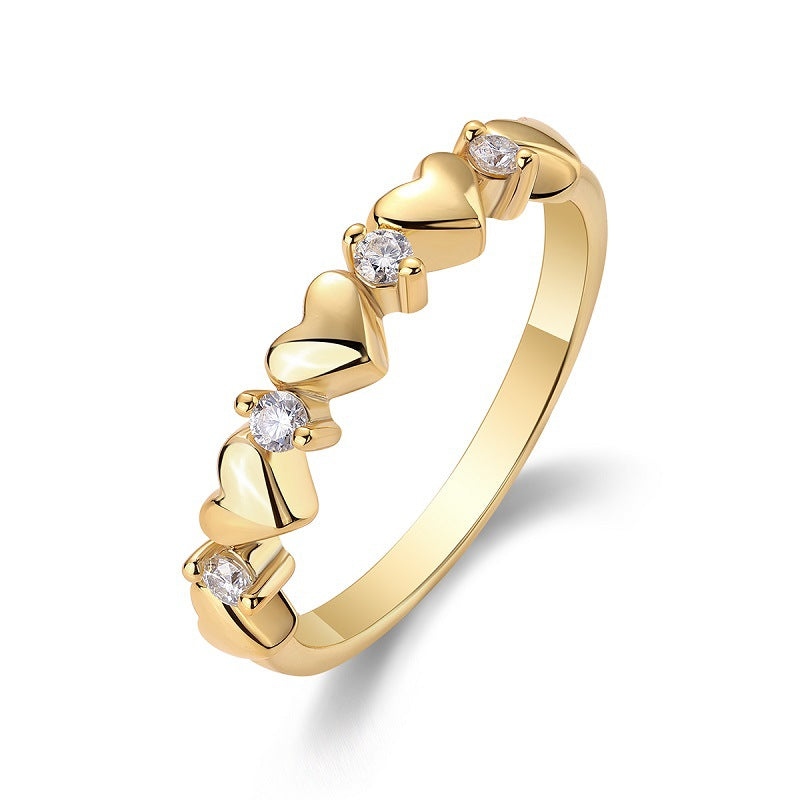 Contemporary Geometric Round Moissanite Ring