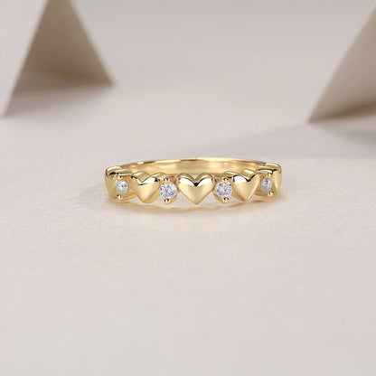 Contemporary Geometric Round Moissanite Ring