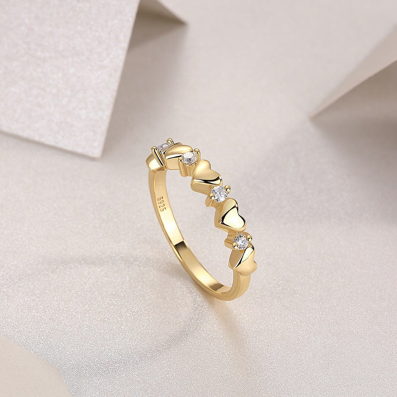 Contemporary Geometric Round Moissanite Ring