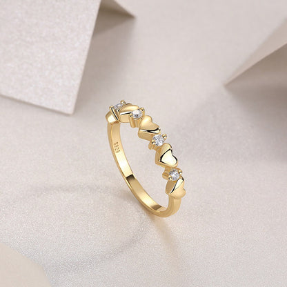 Contemporary Geometric Round Moissanite Ring