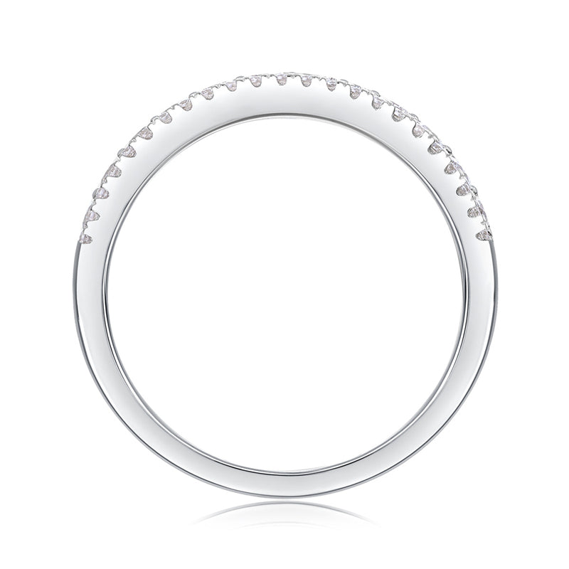 Contemporary Geometric Round Moissanite Ring