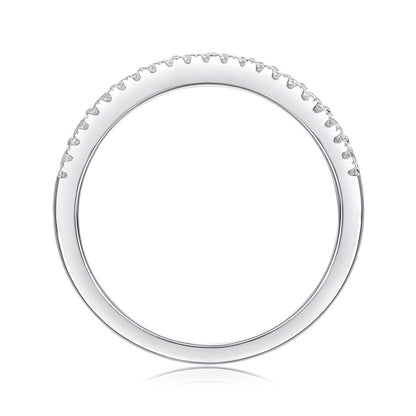 Contemporary Geometric Round Moissanite Ring
