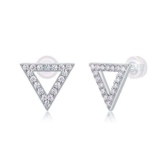 Contemporary Geometric Triangle Moissanite Studs