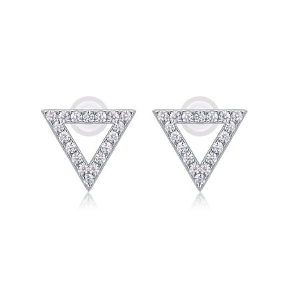 Contemporary Geometric Triangle Moissanite Studs