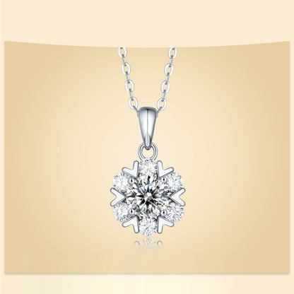 Contemporary Moissanite Necklace with Bead Chain Style