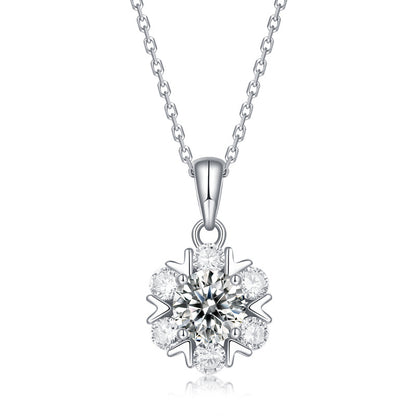 Contemporary Moissanite Necklace with Bead Chain Style