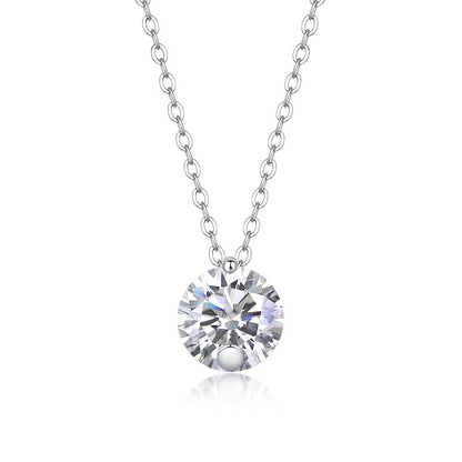Contemporary Moissanite Necklace with Classic Chain Design