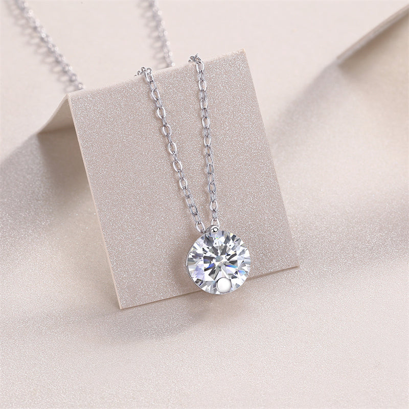 Contemporary Moissanite Necklace with Classic Chain Design