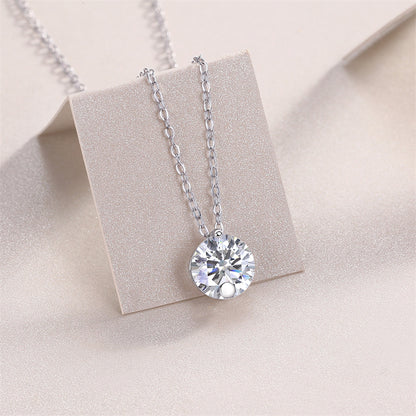 Contemporary Moissanite Necklace with Classic Chain Design