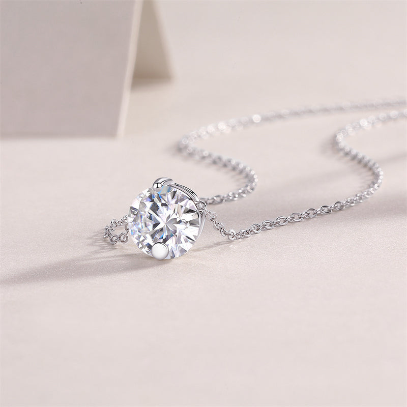Contemporary Moissanite Necklace with Classic Chain Design