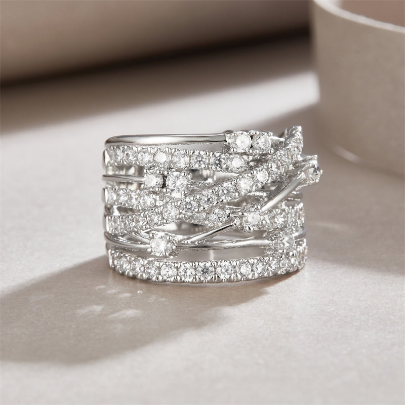 Contemporary Round Moissanite Ring for Women