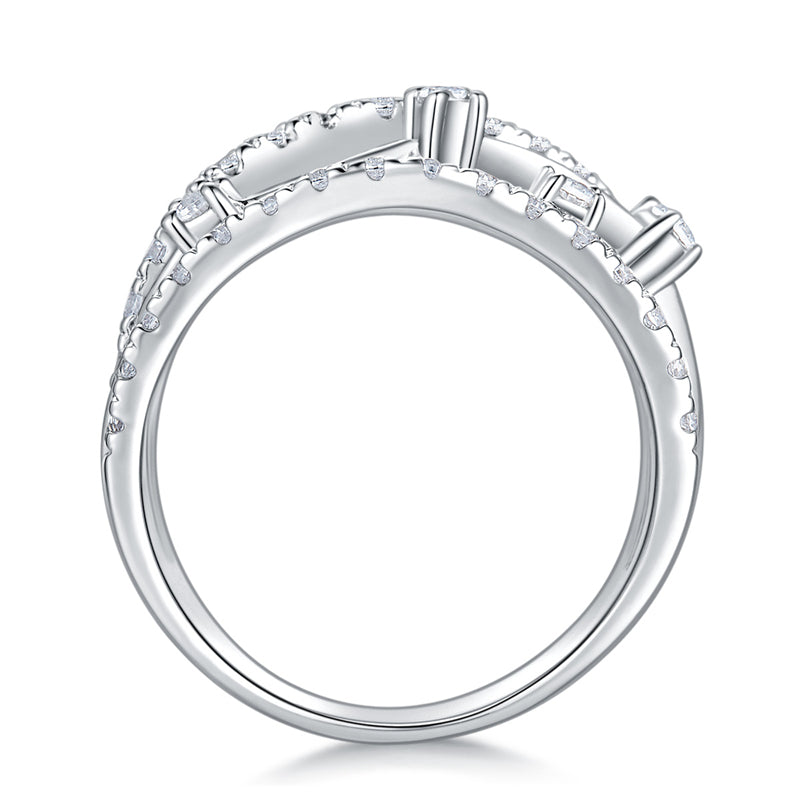 Contemporary Round Moissanite Ring for Women