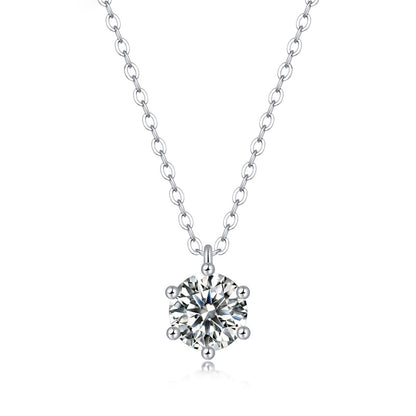 Contemporary Six-Prong Moissanite Necklace