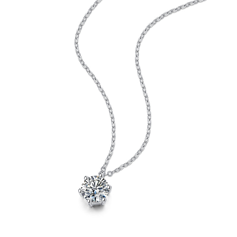 Contemporary Six-Prong Moissanite Necklace